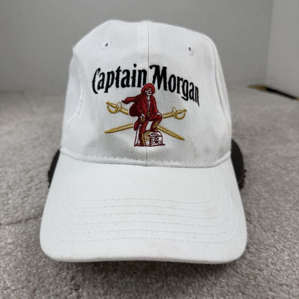 Captain Morgan white adjustable strap‎ back hat